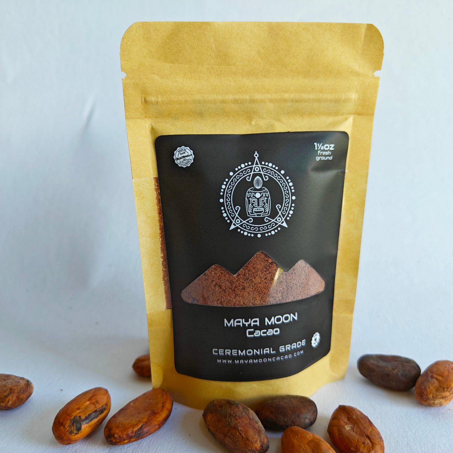 Maya Moon Cacao, Organic Ceremonial Grade Cacao Single Sirving (1.5 Oz Fresh Ground)